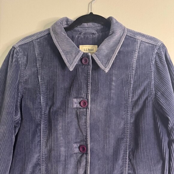 Vintage L.L. Bean Women's Chore Coat Blue Corduroy Size Medium - Picture 5 of 7